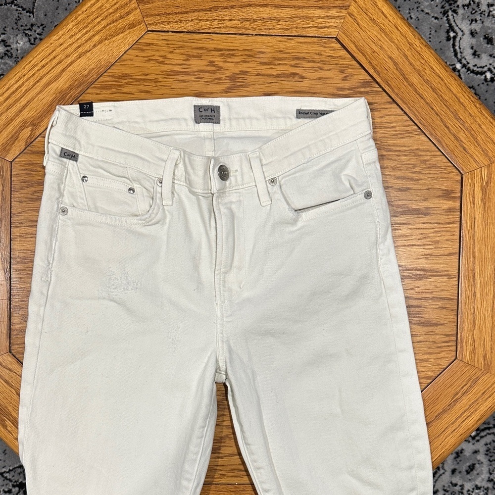*CITIZENS OF HUMANITY* Off-White Rocket Crop High Rise Skinny Jeans Size 27 - Picture 4 of 11